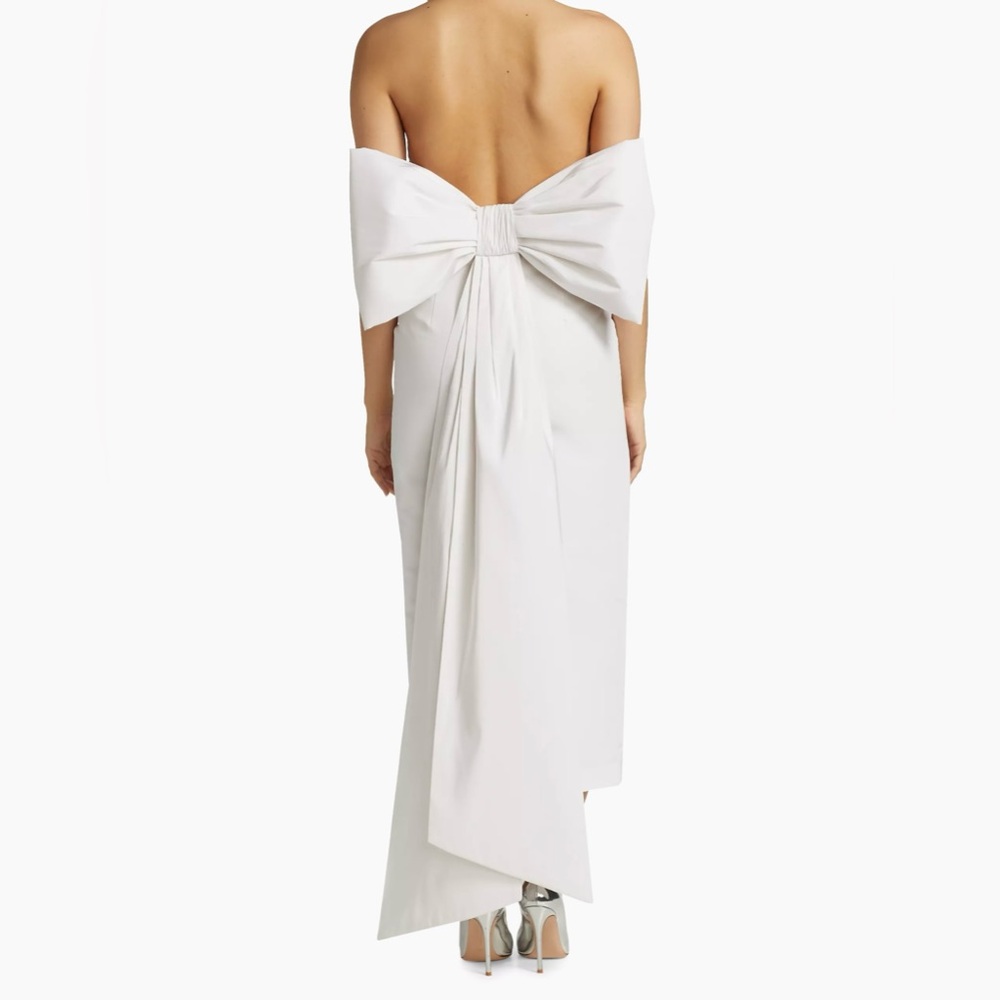 margaret bow silk dress by alexia mara Margaret Silk Faille Midi Dress 14 / Silk Faille Emerald